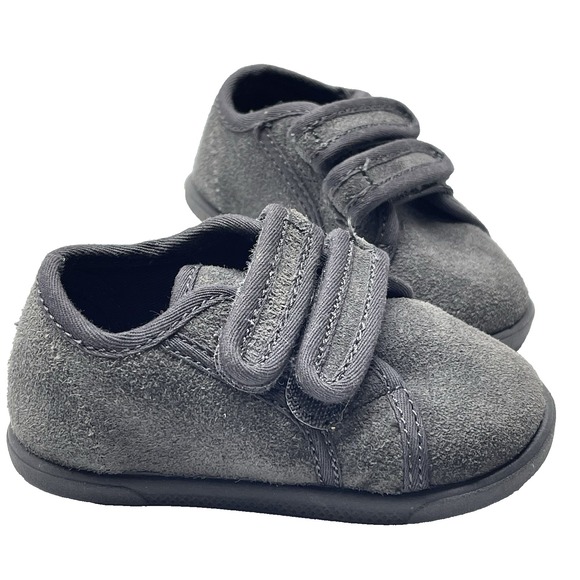 Zara Leather Suede Gray Boys Toddler Baby Comfort Shoes Loafers Size EU 19 US 4 - Picture 2 of 7
